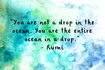 Rumi - you are not a drop in the ocean but the ocean in a drop